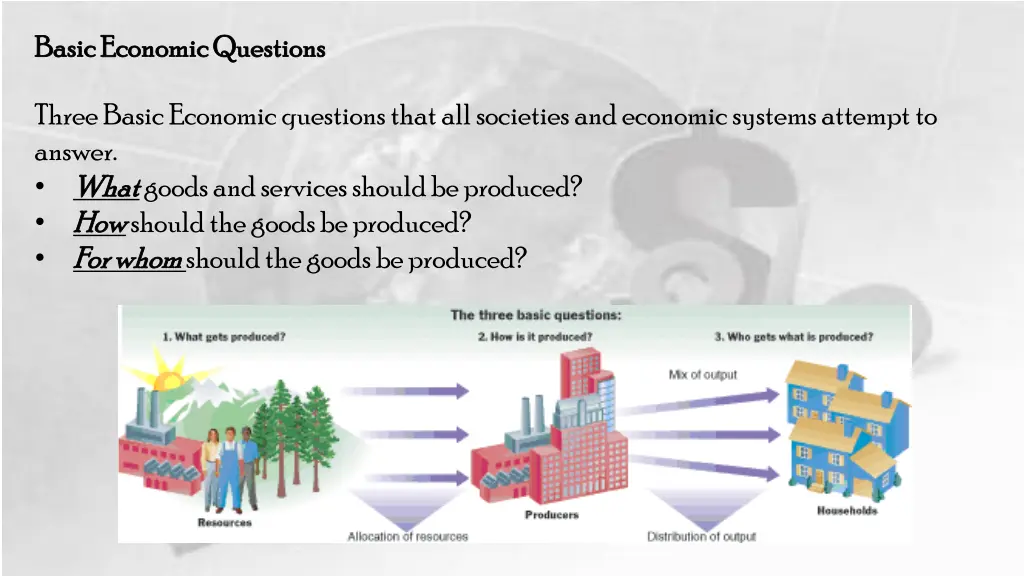 basic economic questions basic economic questions