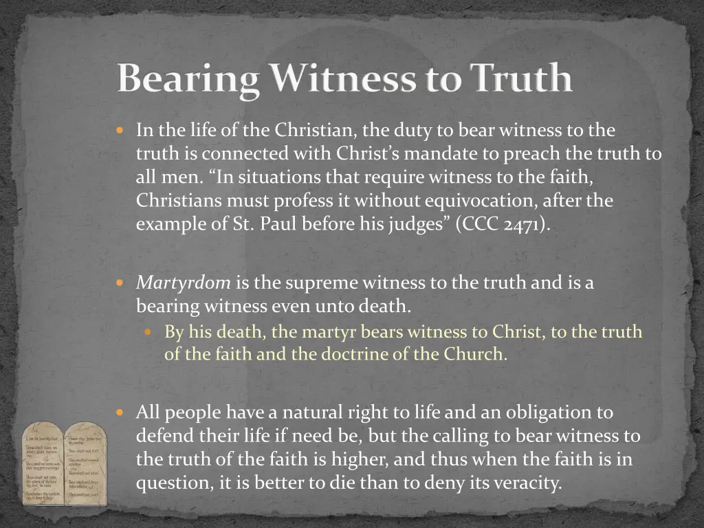 bearing witness to truth