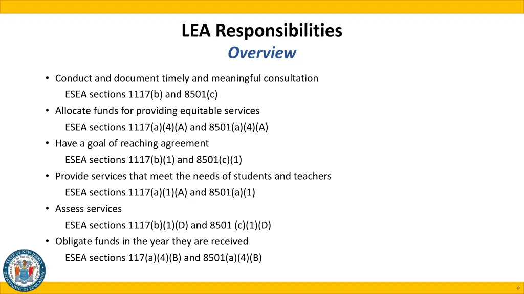 lea responsibilities overview