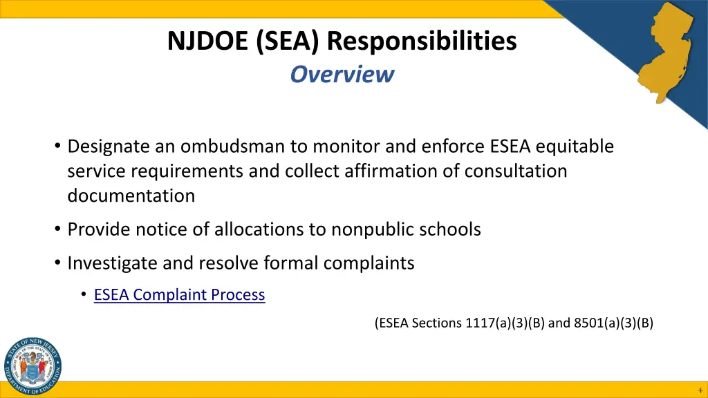 njdoe sea responsibilities overview