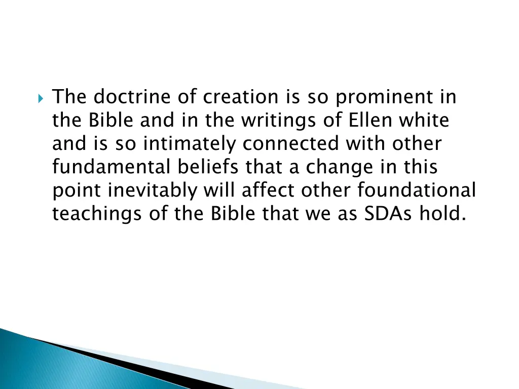 the doctrine of creation is so prominent