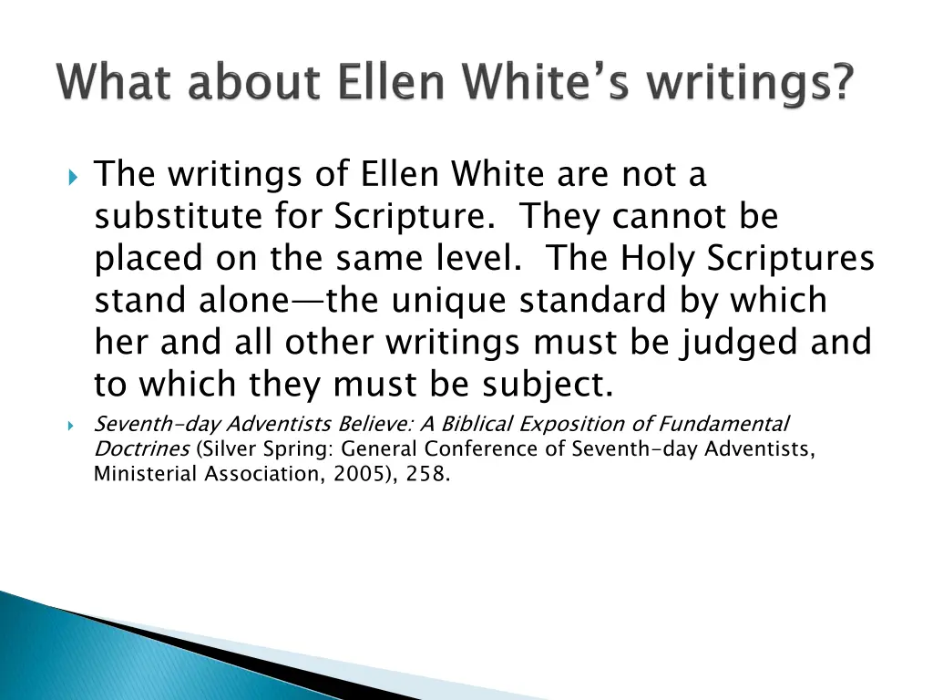 the writings of ellen white are not a substitute