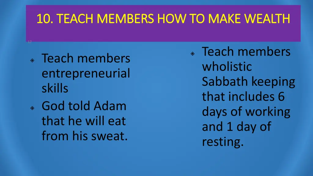 10 teach members how to make wealth 10 teach