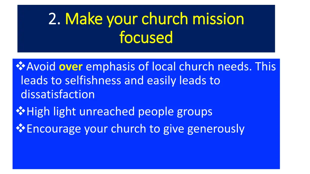 2 2 make your church mission make your church