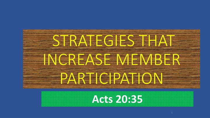 strategies that increase member participation