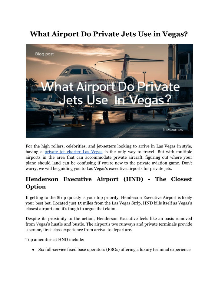 what airport do private jets use in vegas