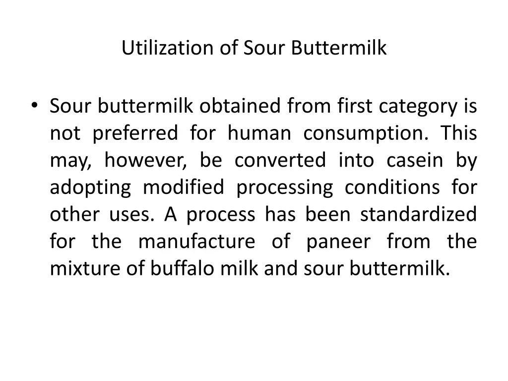 utilization of sour buttermilk