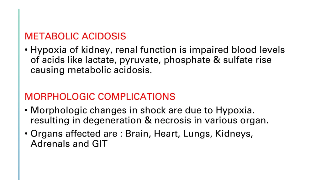 metabolic acidosis hypoxia of kidney renal