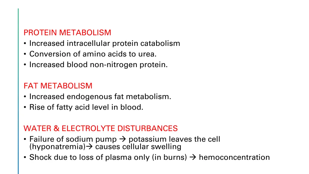 protein metabolism increased intracellular