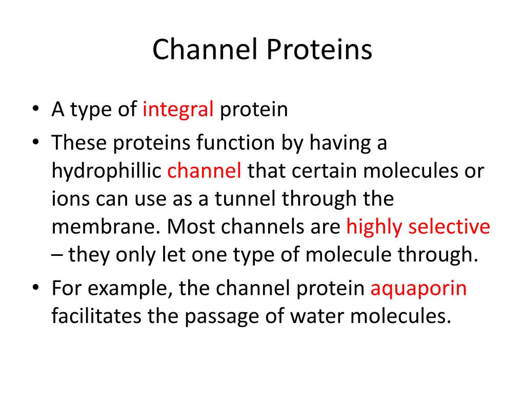 channel proteins