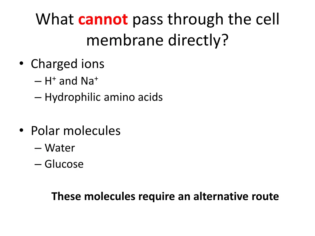 what cannot pass through the cell membrane