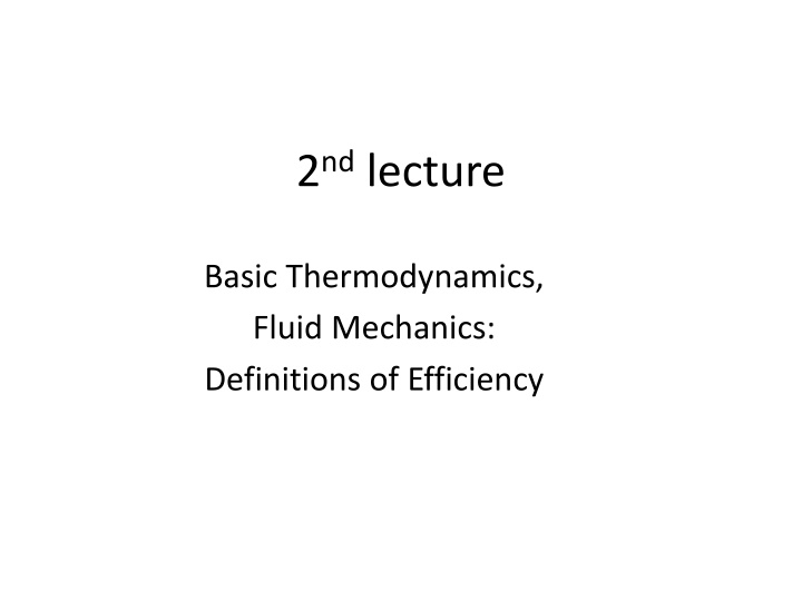 2 nd lecture