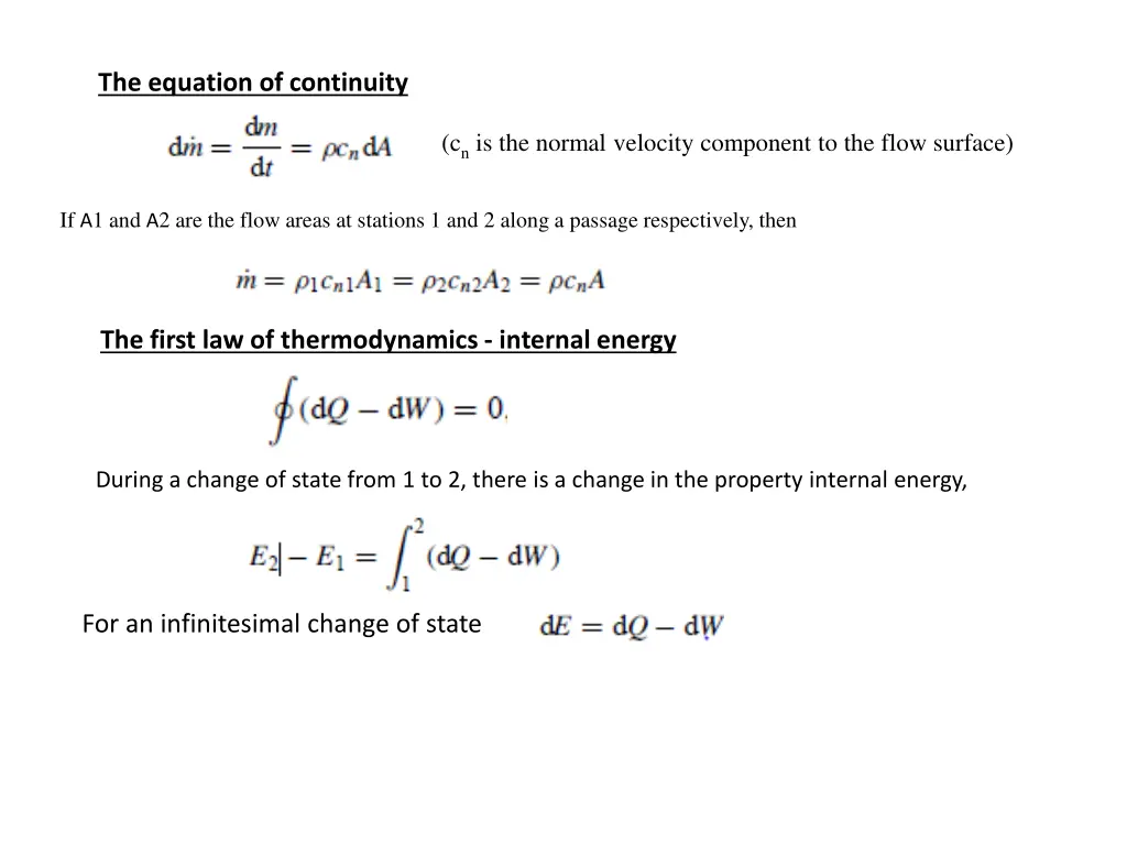 the equation of continuity