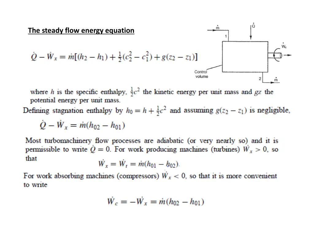 the steady flow energy equation