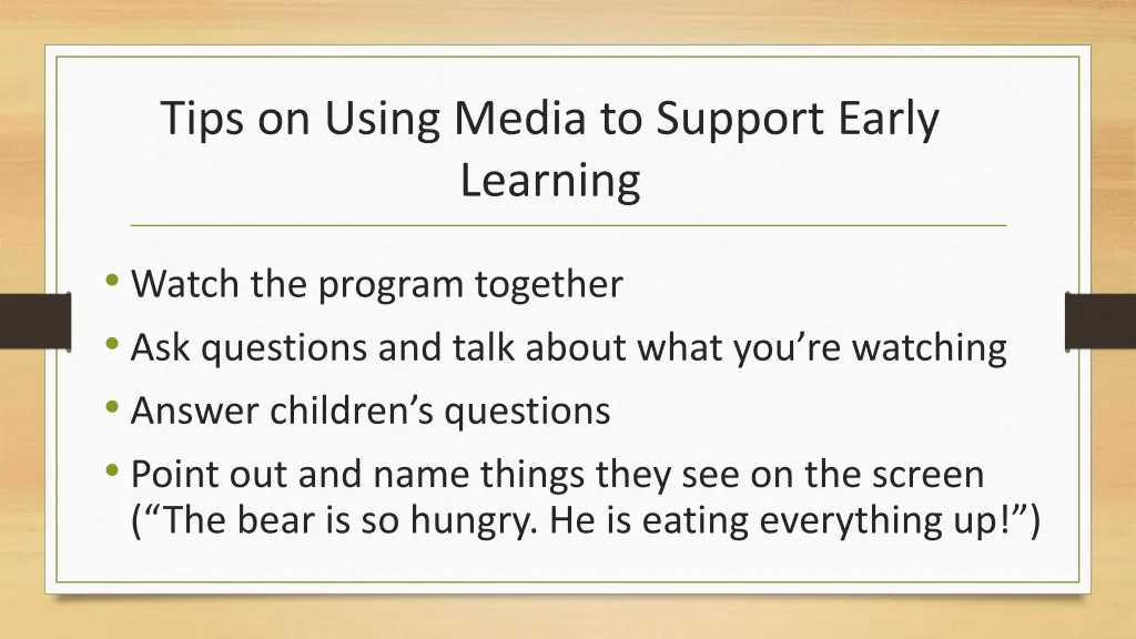 tips on using media to support early learning