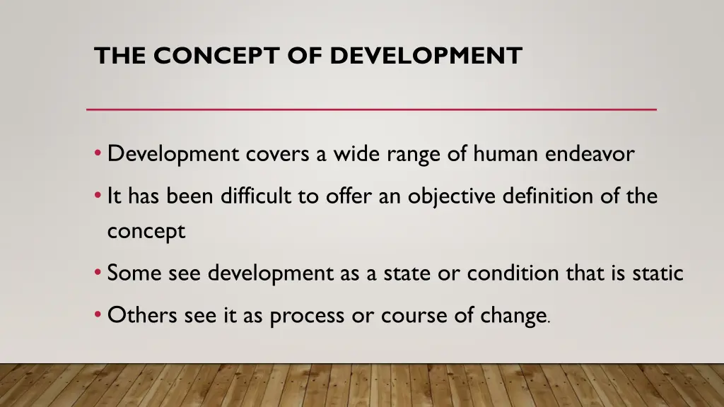 the concept of development