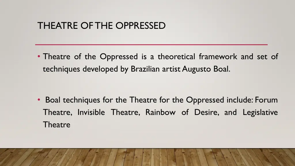 theatre of the oppressed