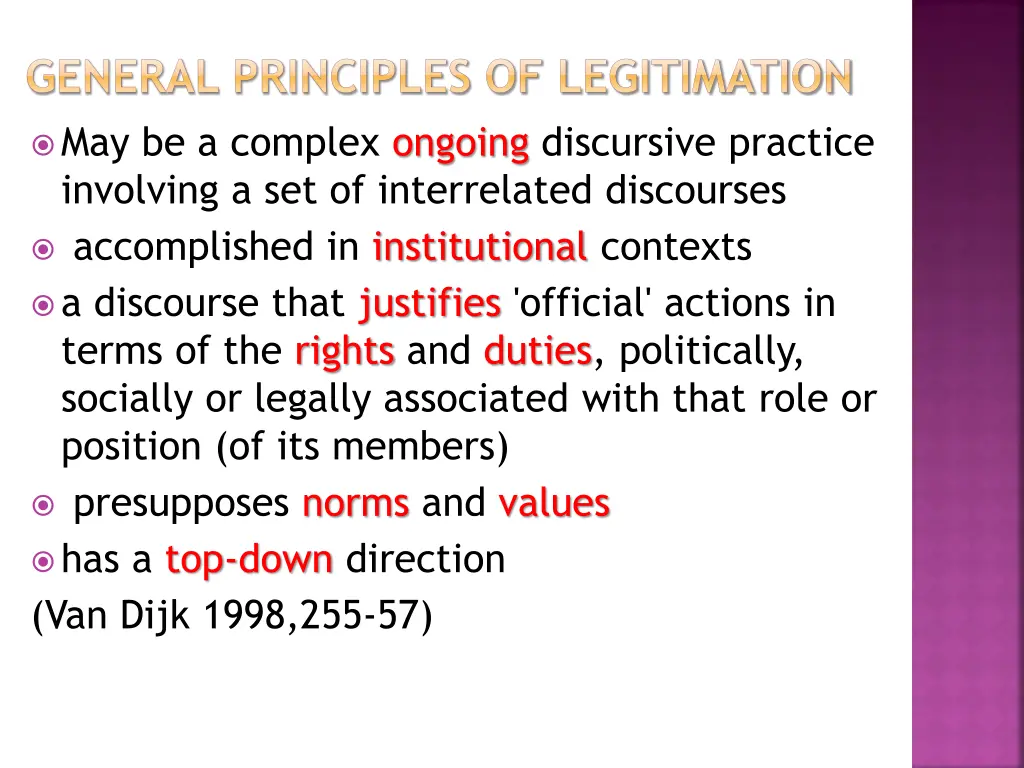 general principles of legitimation