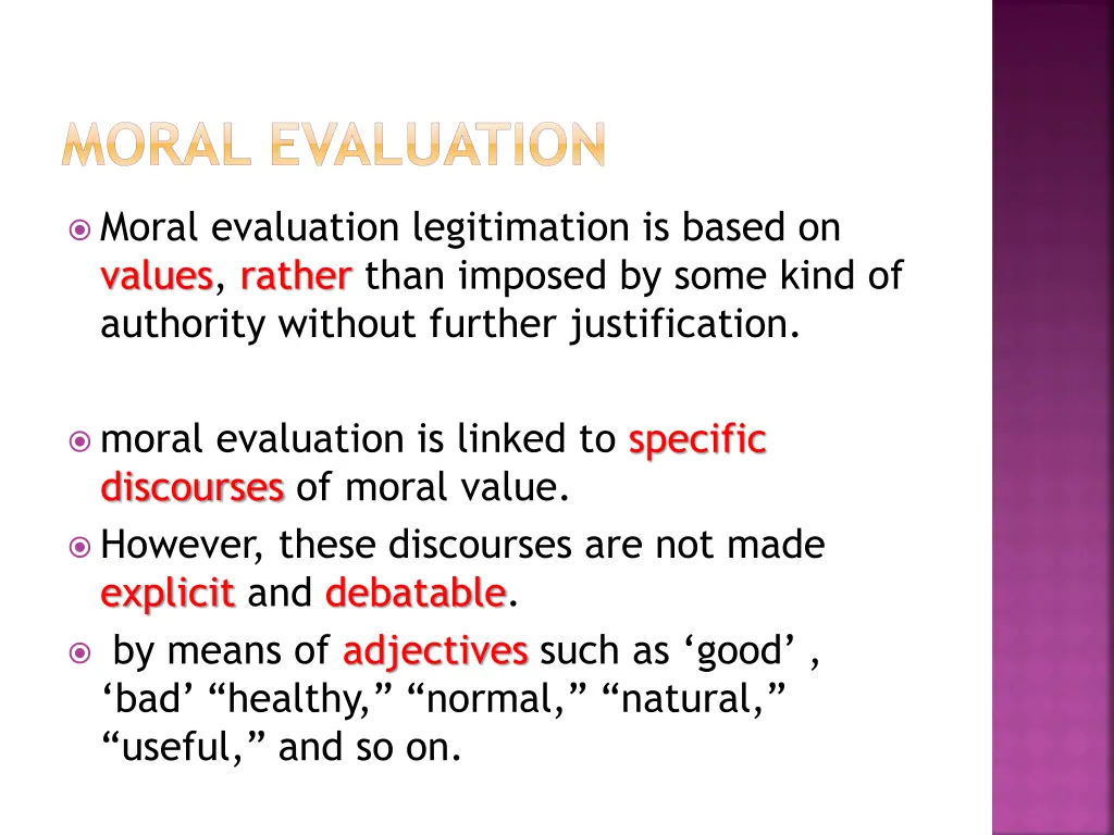 moral evaluation