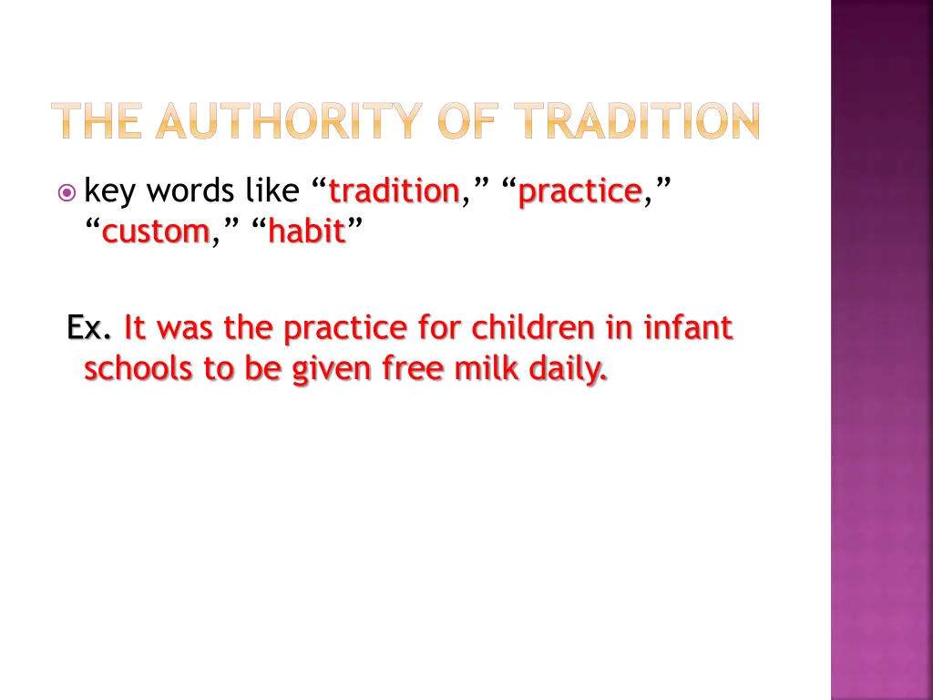 the authority of tradition