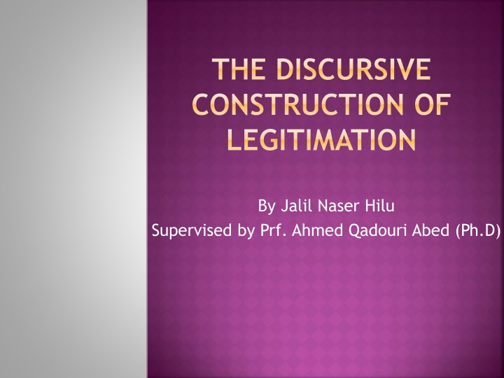 the discursive construction of legitimation