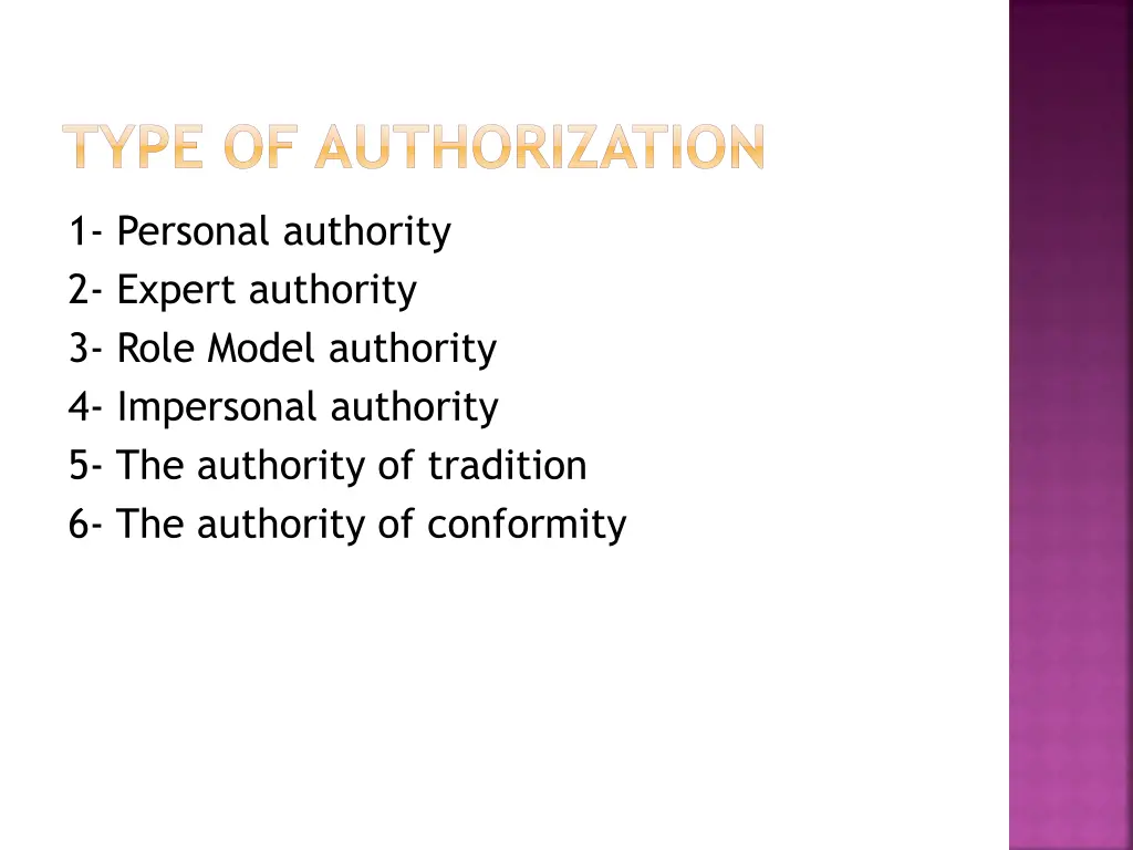 type of authorization