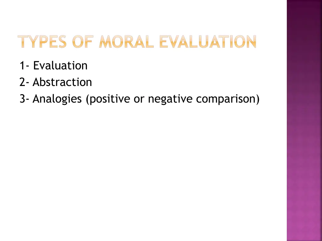 types of moral evaluation