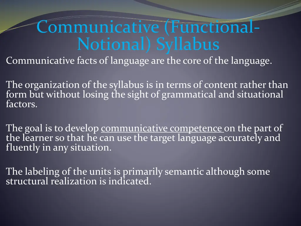 communicative functional notional syllabus