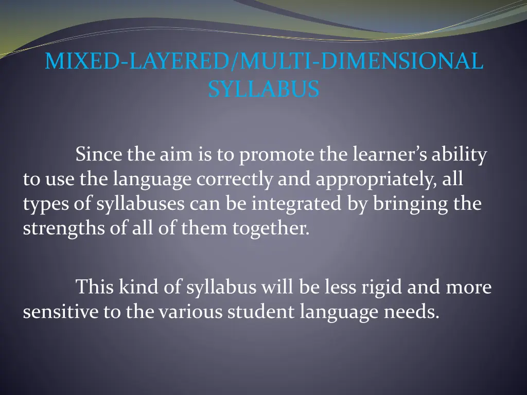 mixed layered multi dimensional syllabus