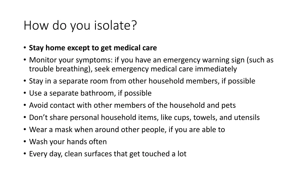 how do you isolate