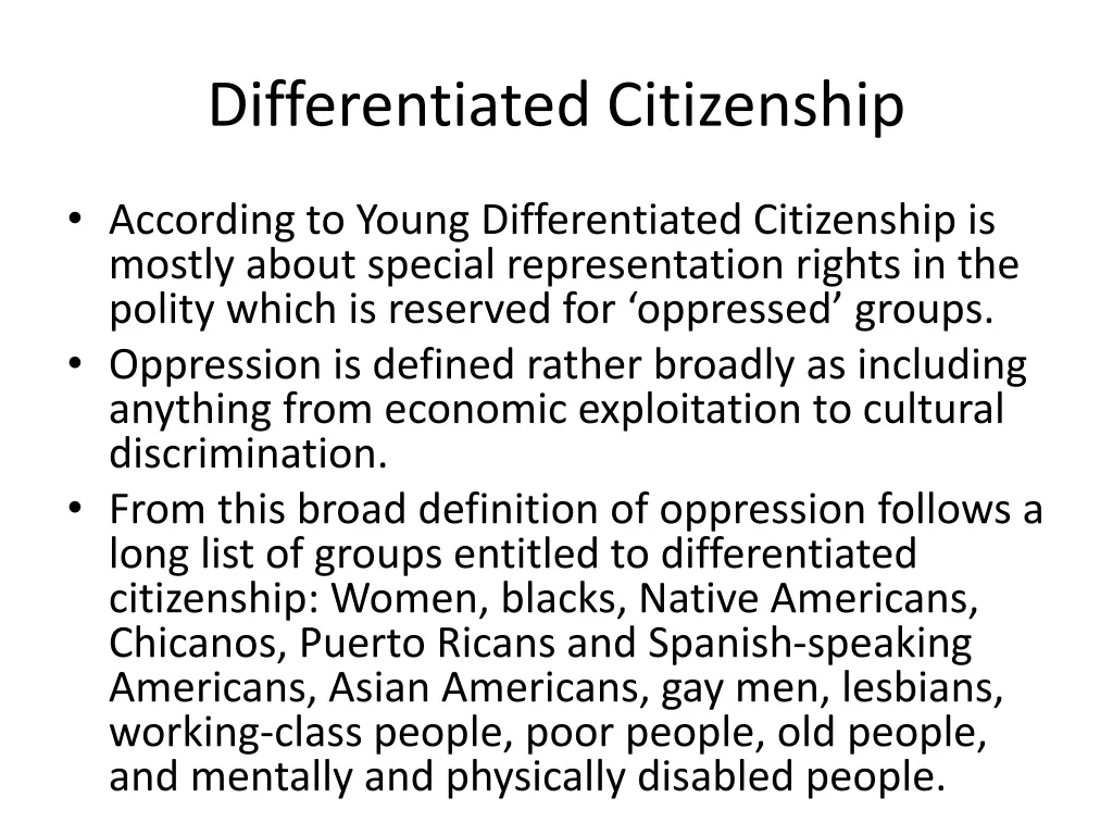 differentiated citizenship