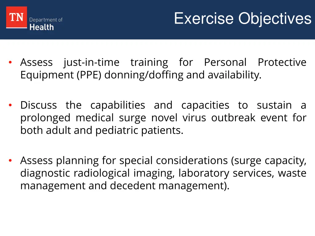 exercise objectives 1