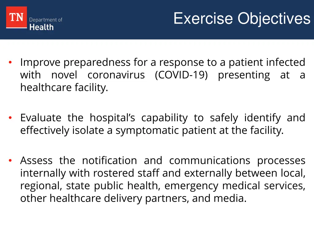 exercise objectives