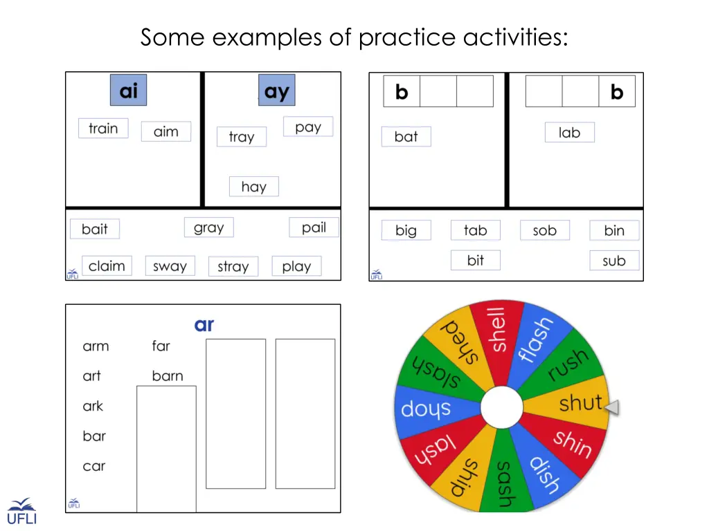 some examples of practice activities