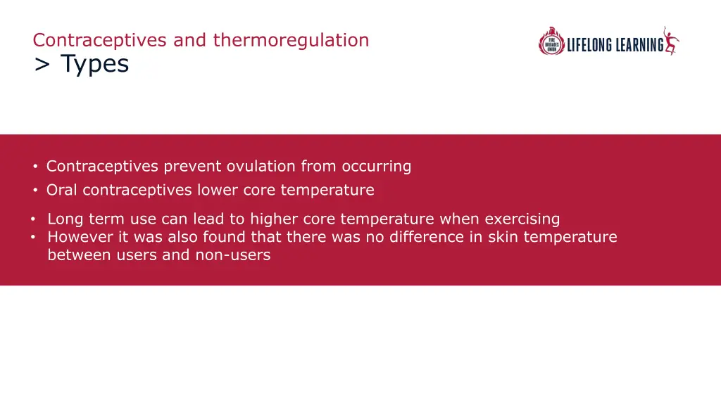 contraceptives and thermoregulation types