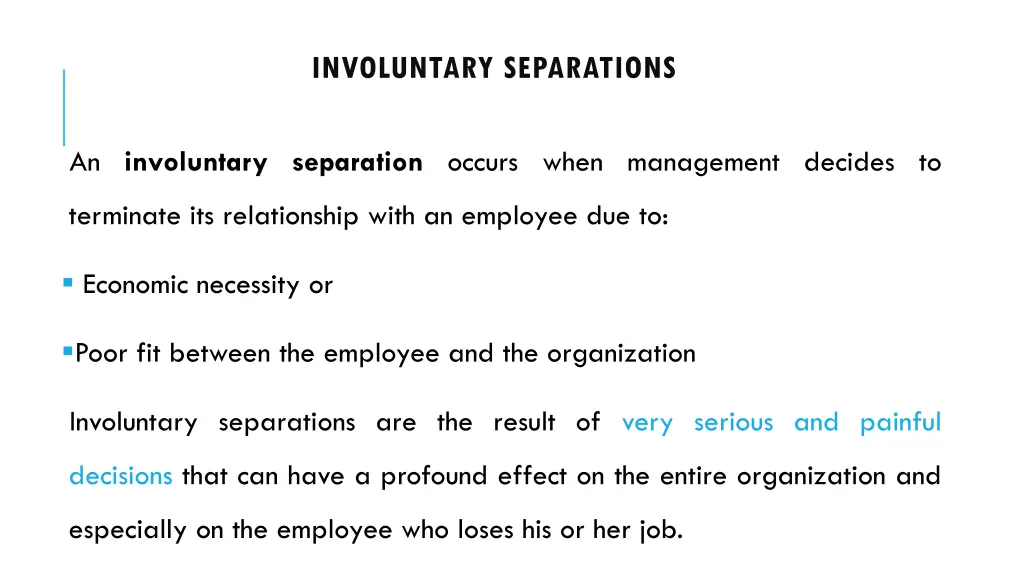 involuntary separations