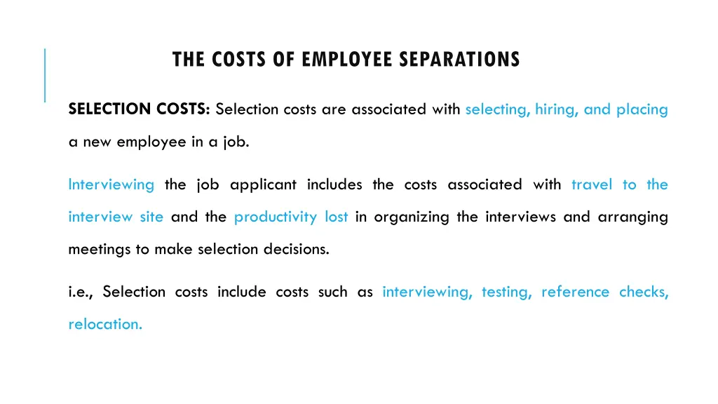 the costs of employee separations 1