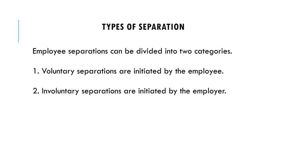 types of separation