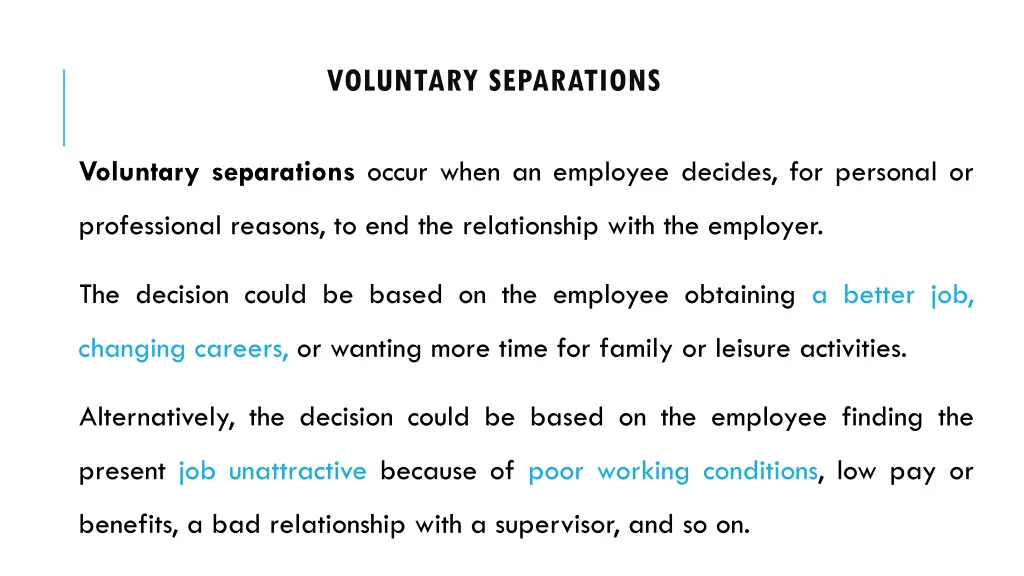 voluntary separations