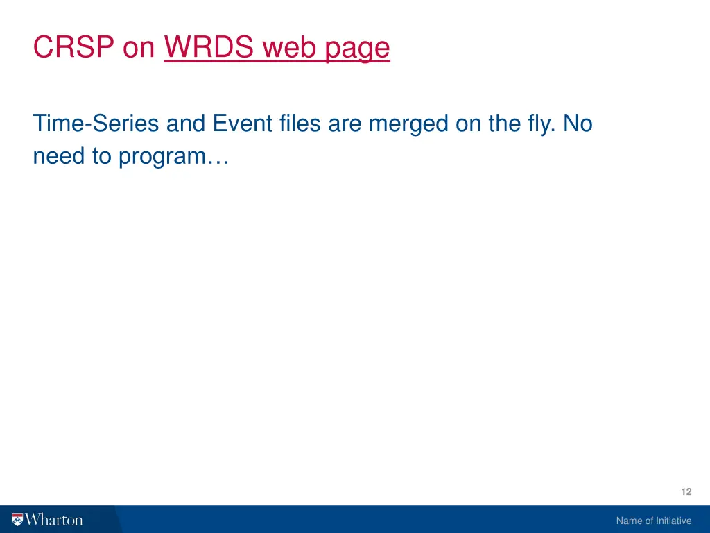 crsp on wrds web page