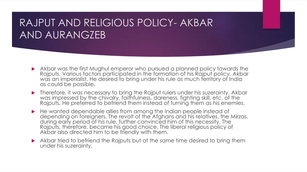 rajput and religious policy akbar and aurangzeb