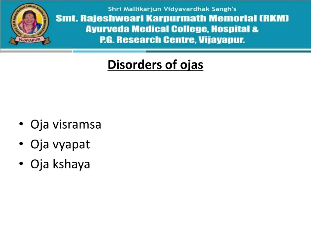 disorders of ojas