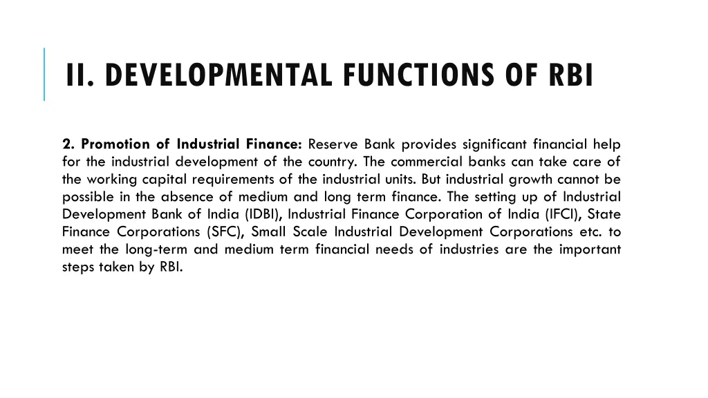 ii developmental functions of rbi 1