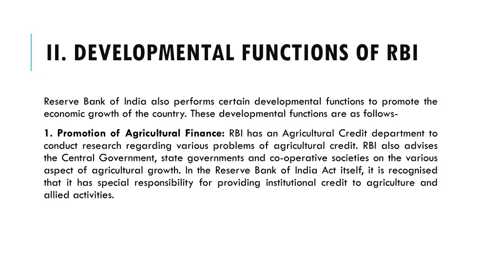 ii developmental functions of rbi