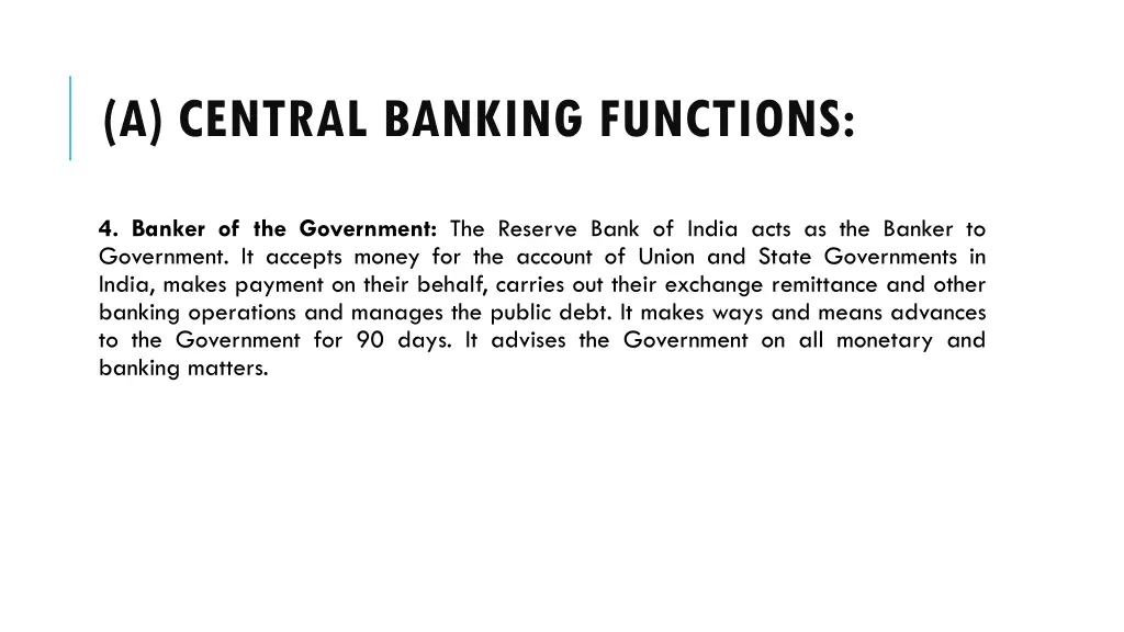 a central banking functions 3