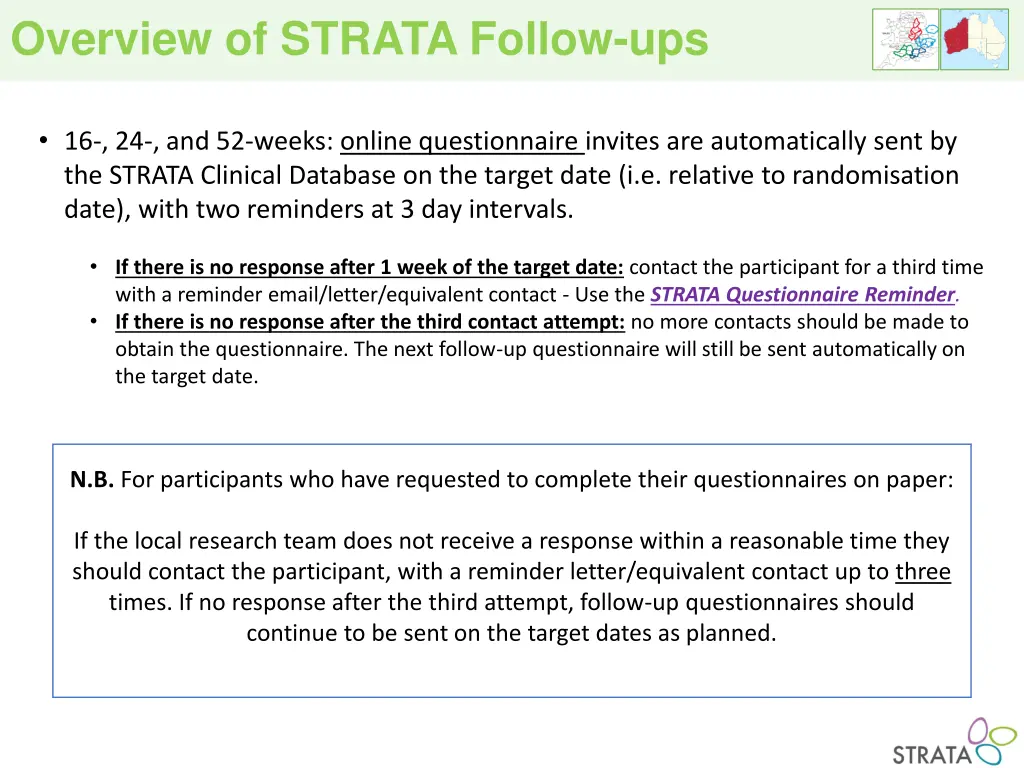 overview of strata follow ups 1