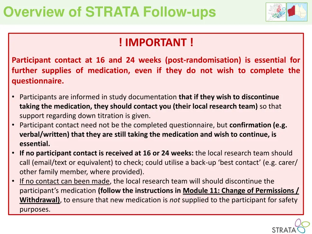 overview of strata follow ups 2