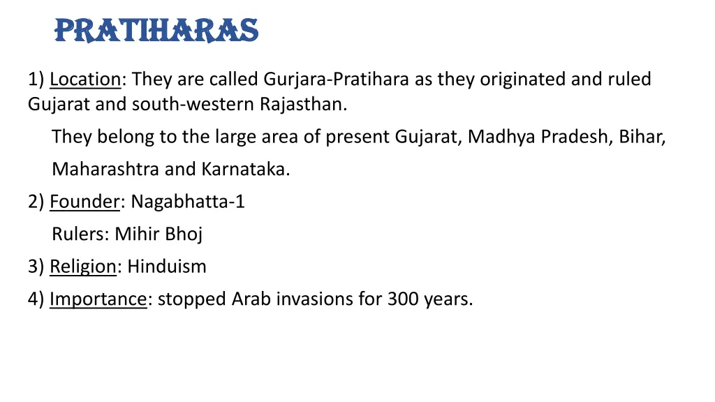 pratiharas pratiharas