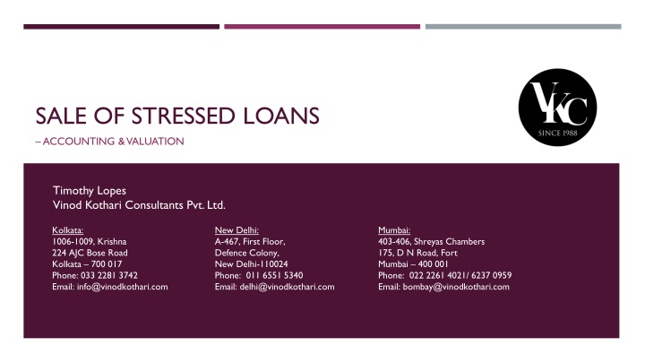 sale of stressed loans