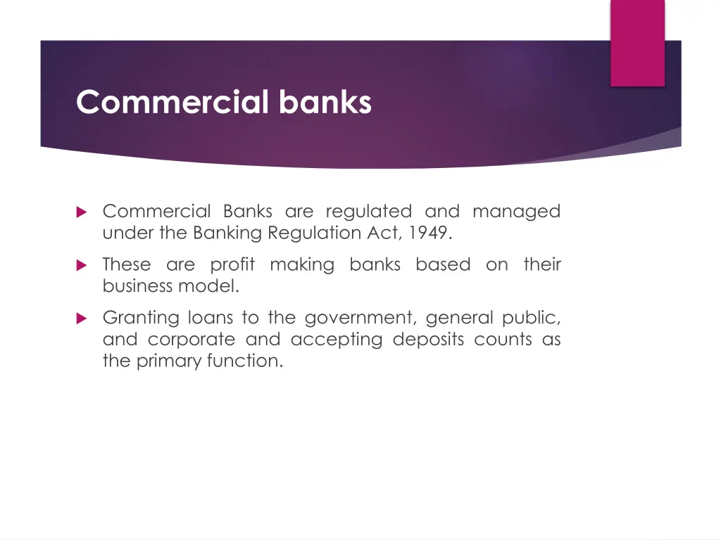 commercial banks